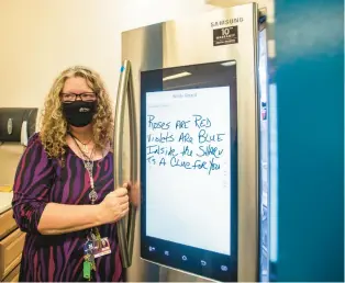  ?? APRIL GAMIZ/THE MORNING CALL ?? Associate Dean Beth L. Ritter-Guth explains the smart technology in Northampto­n Community College’s Smart Apartment Learning Lab in 2021.