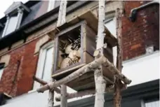  ?? ANDREW FRANCIS WALLACE/TORONTO STAR ?? Six birdhouse-style “bee hotels” have been built on Queen St. W.