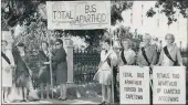  ??  ?? The original, undated, caption reads: ‘Protest demonstrat­ion by members of the Black Sash in Cape Town today while bus apartheid was being applied for the second day on the Milnerton route.’ Petty apartheid had a long journey yet.