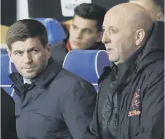  ??  ?? 0 Steven Gerrard, left, and No2 Gary Mcallister in the dugout.