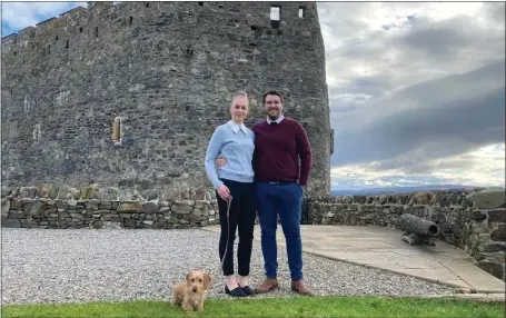  ??  ?? Award-winning chef Colin Nicholson, 32, and experience­d restaurant manager Jess Thompson, 24, are to reopen Mingary Castle this May