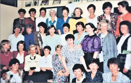  ??  ?? ‘TWAS THE SUMMER OF 1990: Back row l-r: Anne Kiely RIP, Ina Fitzgerald RIP, Brid Quane, Marie Dunne, Pearl Fitzgerald, Mary Nolan, Bridget Joyce, Kathleen Barry, Audrey Cremen. Third row l-r: Bernie Lomasney, Mary Ahern, Siobhan O’Meara, Eucharia Crowley, Catriona Scanlon, Lesley O’Leary, Niamh Buckridge, Mary Mullins RIP, Violet O’Riordan and Mary O’Brien. Seated l-r: Josephine Higgins, Claire de Lacey, lady captain Eileen King RIP, Noreen Corbett, Maureen Fisher and Kay Collins. Kneeling: Cal Meade, Anne Walsh, Joan Crowley and Theresa McCabe.