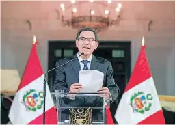  ?? FOTO: EL HERALDO ?? El presidente de Perú, Martín Vizcarra, disolvió el congreso de su país para acabar con los recurrente­s choques de poder y obstruccio­nes.