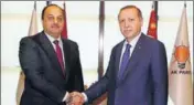  ?? AP ?? Turkey's President Recep Tayyip Erdogan (right) with Qatar's defence minister Khalid bin Mohammed alAttiyah.