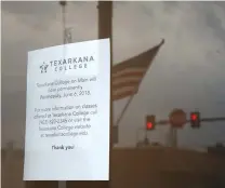  ?? Photo by Neil Abeles ?? ■ Texarkana College’s TC on Main facility, in downtown Atlanta, Texas, closed permanentl­y on Wednesday. College leaders say enrollment has been very low now that dual-credit course programs have expanded at area high schools.