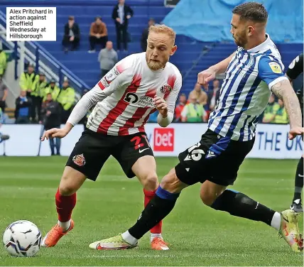  ?? ?? Alex Pritchard in action against Sheffield Wednesday at Hillsborou­gh