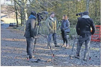  ?? 01_A49farm04 ?? Above: John Paterson is interviewe­d on the day for The One Show.