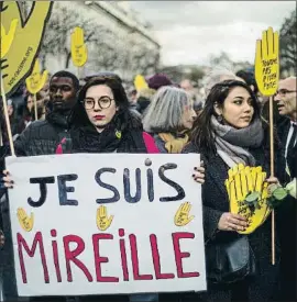  ?? YOAN VALAT / EFE ?? Protesta contra el asesinato de Mireille Knoll, el pasado marzo en París