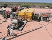  ?? Staff file photo ?? A Chesapeake Energy hydraulic fracturing site in Carrizo Springs is shown. The company is selling some Eagle Ford shale assets to INEOS Energy.