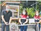  ??  ?? Sheraton Manila Bay’s General Manager Richard Masselin leads the opening of the hotel’s community pantry for families in Barangay 699 in Malate, Manila.