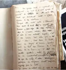  ??  ?? Yvette Marie-José Wilborts au début des années 40, lorsqu’elle s’engage dans un réseau organisé par sa famille. Cahier. Les notes prises quelques mois après son retour de Ravensbrüc­k, où elle consigne ce qu’elle a vécu.