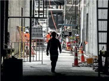  ?? CHRIS SKELTON/STUFF ?? Constructi­on work on Auckland’s City Rail Link at the intersecti­on known as the Albert St Trench. A leading survey of business opinion has found a slight lift in confidence, but a large proportion of businesses expect profitabil­ity to decline in the coming year.