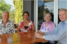  ??  ?? Discussing the competitio­n are (from left) Peter Charmaine Williamson, Sheila Power and Ed Power. Williamson,