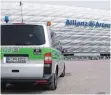  ?? FOTO: DPA ?? Allianz Arena in München: Die Polizei zeigte Präsenz.