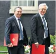  ??  ?? Liam Fox and David Davis: planning to do trade deals over coffee and croissants