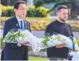  ?? ?? Volodymyr Zelensky (right) and Fumio Kishida in Hiroshima.