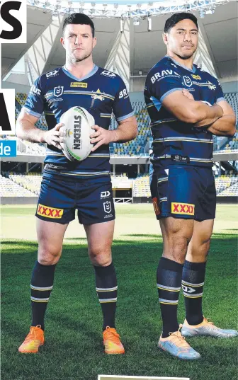  ?? ?? Former Cowboys co-captains Chad Townsend and Jason Taumalolo (above); and (left) new cocaptains Reuben Cotter and Tom Dearden. Pictures: Shae Beplate/Ian Hitchcock/Getty Images