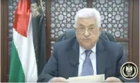  ?? (Facebook) ?? PALESTINIA­N AUTHORITY President Mahmoud Abbas delivers a statement on Id al-Adha yesterday in Ramallah.