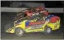  ?? SUBMITTED PHOTO — RICH KEPNER ?? Duane Howard (357) took first place in the 30-lap T.P. Trailers NASCAR 358 Modified All-American Racing Series feature for his third win of the season.