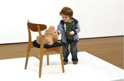  ?? Photo: Courtesy the artist ?? Patricia Piccinini. Australia VIC b.1965. Doubting Thomas 2008. Silicone, fibreglass, human hair, clothing, chair. 100 × 53 × 90cm. Edition of 3 + 1 A/P. McClelland Sculpture Park + Gallery Collection, Langwarrin. Purchased in 2010, The Elisabeth...