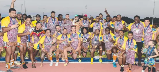  ?? WINNING WEEKEND: The Wenlock River Stallions celebrate their men’s grand final at the Queensland Murri Carnival. Pictures: SCOTT RADFORD- CHISHOLM ??