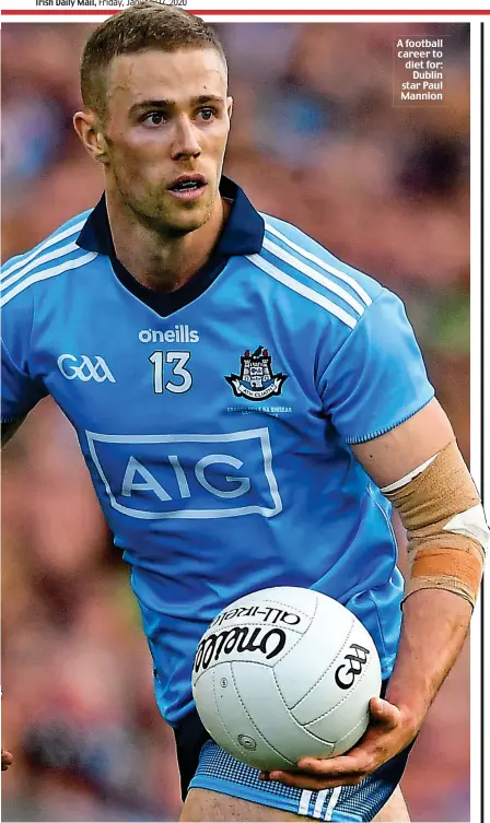  ??  ?? A football career to diet for: Dublin star Paul Mannion