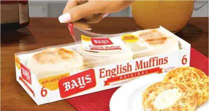  ?? PROVIDED ?? Not a lot changes in the world of English muffins. So when Bays, baked in Chicago since 1933, introduced new packaging late last year, well, it was a big deal to fans.