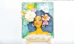  ?? ?? Cake designer, Sashanna Williams, of Lola’s Desserts chose to portray a ‘Lady in Bloom’ for her piece.