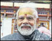  ?? ?? PM Narendra Modi at the Badrinath Temple, in Uttarakhan­d on Friday.