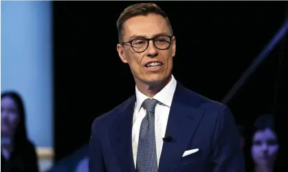  ?? ?? The National Coalition party presidenti­al candidate, Alexander Stubb, during a debate in Helsinki. Photograph: Vesa Moilanen/Rex/ Shuttersto­ck