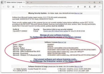 ??  ?? Use Belarc Advisor to uncover product keys for purchased software, including Windows