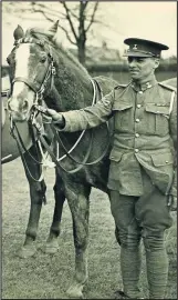  ??  ?? Trooper Bert Main is pictured with Songster, Loughborou­gh’s very own war horse.