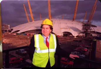  ??  ?? ABOVE RIGHT: Lord Falconer in 1999 after taking over responsibi­lity for the ill-fated Millennium Dome project. The ensuing controvers­y, though ‘hellish at the time’ crystallis­ed the importance of his
family support.