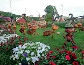  ?? Photos by Shihab ?? Characters from Disney movies decorated with flowers will be the additional attraction­s at the Dubai Miracle Garden during its seventh season from today until April 30, 2019. —