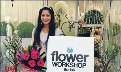  ?? Photo: SOPHIE LEGGETT ?? Flower power: Kamini Soma, who has set up a florist under the Canopies.