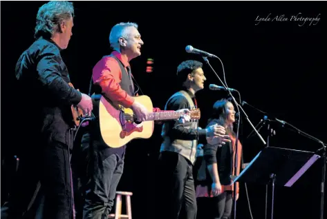  ?? LYNDA ALLEN PHOTOGRAPH­Y/SPECIAL TO POSTMEDIA NEWS ?? Performers Tiller's Folly, Ken Lavigne and Diyet, pictured from left, take the stage for The Great Canadian Songbook, featuring songs from hit Canadian artists. The performers are coming to Welland Centennial Secondary School's auditorium Saturday as...