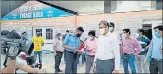  ?? HT PHOTO ?? DM Abhishek Prakash inspecting the DRDO’s makeshift Covid hospital at Awadh Shilp Gram in Lucknow on Tuesday.