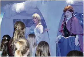  ??  ?? Youngsters meet the princesses from Frozen