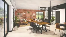  ??  ?? Node's Kitchener-Waterloo project will include a communal residents' lounge, co-working spaces and an outdoor patio.