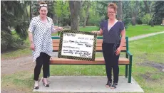  ??  ?? Business Women of Moose Jaw president Kayla Dale (R) proudly presents Moose Jaw Transition House executive director Jenn Angus (L) with the donation from the PRISM Awards in 2020. (photo by Larissa Kurz)