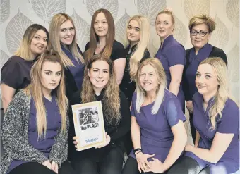  ??  ?? Salon of the Year third place: Staff at Zuri in Church Street, Werrington.