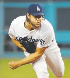  ?? Jae C. Hong, The Associated Press ?? Dodgers ace Clayton Kershaw, pitching Thursday night, gave up six hits and four runs in 3M innings.