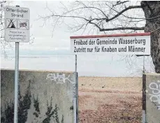  ?? FOTO: ISABEL DE PLACIDO ?? Das Männerbad ist eines von zahlreiche­n Projekten, das auf Wasserburg­s To-doListe steht.