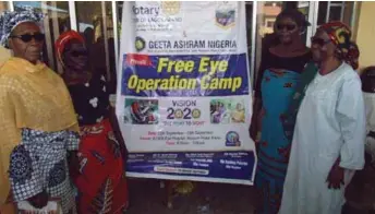  ??  ?? A cross section of the beneficiar­ies of the Free Eye Surgery Operation Project at the ECWA Eye Hospital Kano, sponsored by the Rotary Mega Club of Lagos Island led by the President, Rotn Sanjeev Tandon and the Geeta Ashram Nigeria, led by a Member of...