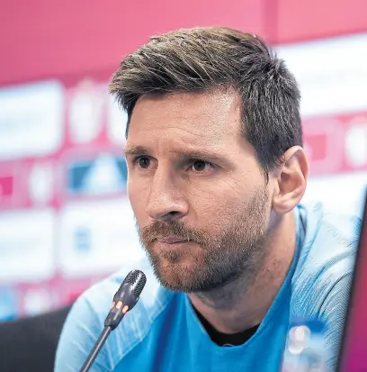  ?? REUTERS ?? “No nos podemos perdonar que no competimos”, dijo Messi, aún con la Champions en la cabeza