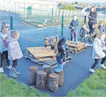  ?? ?? Jumping for joy The Shawhead facility has went down a treat with the kids