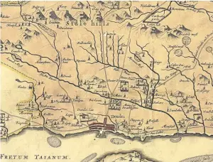  ??  ?? This 1678 map created by Robert Edward is entitled ‘Angusia Provincia Scotiae sive’, or the Shire of Angus.