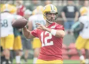  ?? MORRY GASH — THE ASSOCIATED PRESS ?? Aaron Rodgers is ready to get on with training camp with the Packers despite not getting a contract extension.