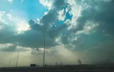  ?? Ahmed Ramzan/Gulf News ?? Jebel Ali industrial area. The NCM issued yellow and orange alerts indicating convective clouds, which bring thundersto­rms.