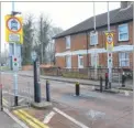  ??  ?? ‘Bus gate’ bollards in Beaver Road, Ashford